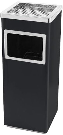 HUOLE Poubelle en acier inoxydable, Poubelle amovible sur pied en acier inoxydable l, extérieur, intérieur et extérieur, Bacs à ordures de cuisine-Noir (1 PC) 30 * 24 * 60cm-48L