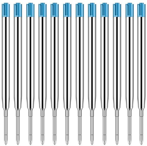 12 Stück Großraumminen für Kugelschreiber,Kugelschreiber Minen,Kugelschreibermine,Kugelschreiberminen,Kugelschreiber Ersatzminen für das G2-Format,1.0mm Strichstärke (Blaue)
