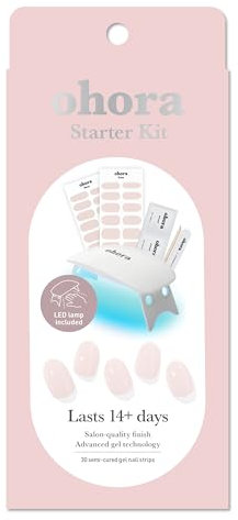 ohora Starter Set - Gel Lamp & Semicure Gel Nail Strips - N Cream Light - Long-lasting and Salon-quality - Easy to Apply & Remove - Toxin-free & Cruelty-Free