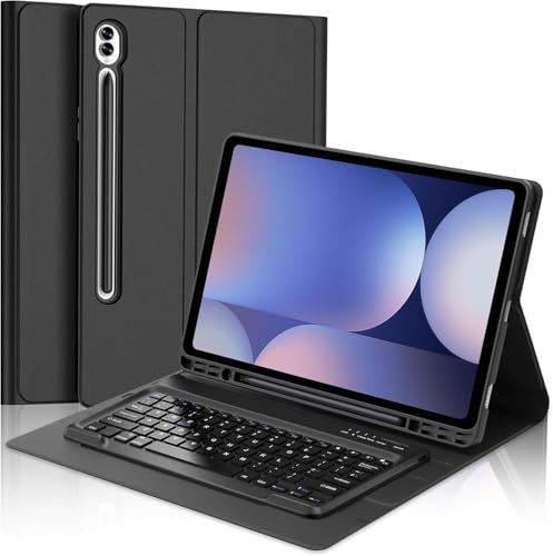 IVEOPPE Keyboard Case for Samsung Galaxy S10 Ultra 14.6-inch, QWERTY UK Layout Keyborad for Samsung S10 Ultra/ S9 Ultra/ S8 Ultra, Detachable Bluetooth Keypad- Black