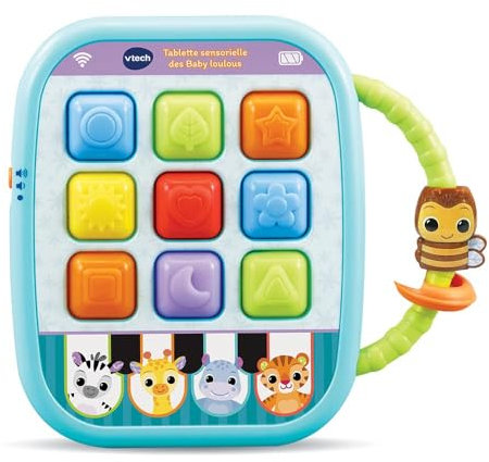 VTech – Tablette Sensorielle Des Baby Loulous, Tablette Bébé + Super Trotteur Parlant Rose, Trotteur Bébé Pliable, Tableau d'Éveil Détachable, Jouet d'Activité et de Développement