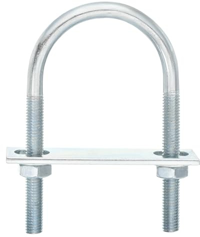 QUARKZMAN Runde U-Bolzen Bügelschraube, 8 Satz 50mm ID x 100mm Länge U Winkel M8 verzinkter Kohlenstoffstahl U-Klammerbolzen mit Muttern und Platten, für Autos Reparatur Bootstrailer