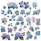 CRASPIRE 8 Sheets Hydrangea Window Clings Summer Blue Purple Flower Window Stickers Decorative Waterproof PVC Adhesive Glass Window Decals to Prevent Birds Strikes for Sliding Glass Doors Home Decor