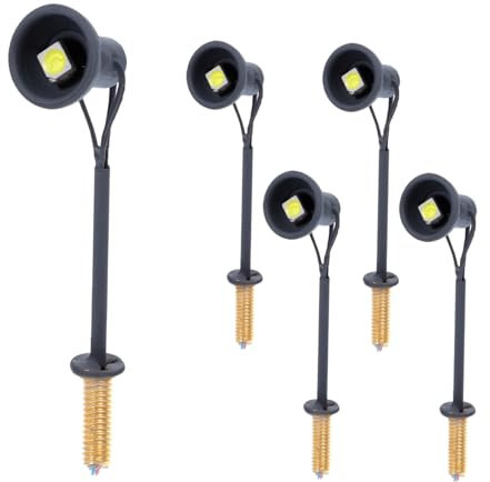 Garneck 1-5 Stücke Modellbahn Beleuchtung H0 - Flutlichtstrahler Und Lampen Für Modelleisenbahnen Mini Landschaftsbeleuchtung Mit Eisenbahn Gebäude Zubehör Und Garten Lichtern