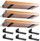 Lot de 6 Équerres Étagère de Fixation Murale, 20cm Support Invisible étagère Murale, Fixation Flottante Support avec Vis pour Bibliothèque | Salon | Chambre (Noire)