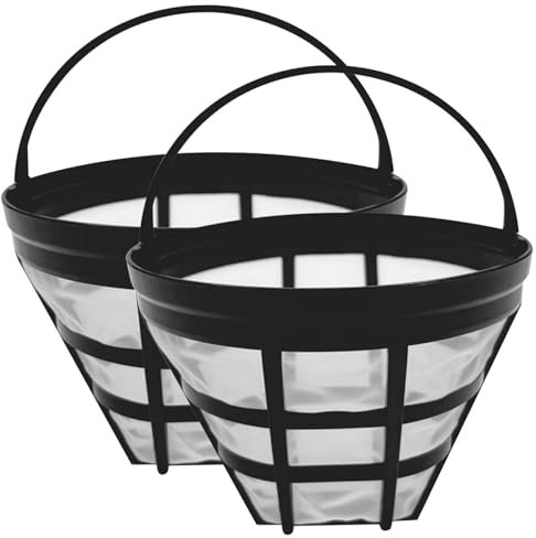 Filtros de café reutilizables, 2 unidades, cestas de filtro con asa, malla fina de nailon, aptos para 8-12 tazas, sin BPA, aptos para cafeteras.