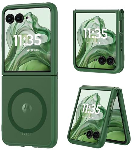 DUEDUE Schutzhülle für Motorola Razr Plus 2025/2024, Moto Razr 50 Ultra 5G, magnetisch, Schutzhülle, stoßfeste Handyhülle für Motorola Razr+ Plus 2025/2024/Moto Razr 50 Ultra 5G 17,5 cm, Grün