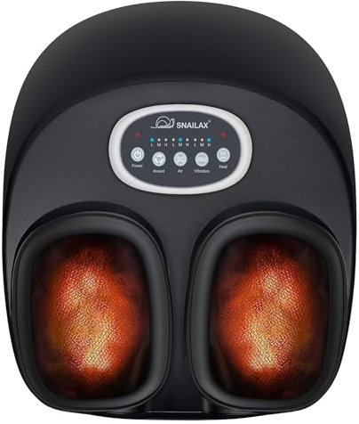Snailax masseur de pieds électrique avec chaleur, masseur de pieds shiatsu électrique avec rouleaux de compression pétris, massage des pieds, chauffe-pieds, cadeaux pour femmes hommes