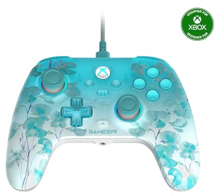 GameSir T7 Pro Floral Wired Controller for Xbox Series X|S, Xbox One, Windows 10/11 & Steam, Hall Effect Sticks & Triggers, 2 Back Buttons, Dynamic RGB, Floral Matte Design, Ergonomic, 3.5mm Audio