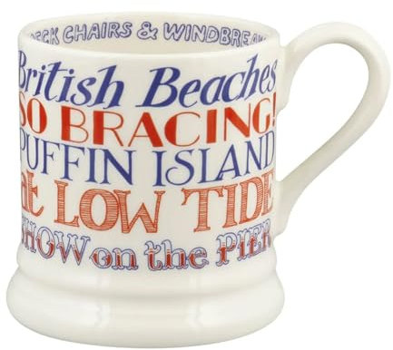 Emma Bridgewater Red & Blue Toast Seaside 1/2 Pint Mug