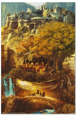 Grupo Erik Der Herr der Ringe Poster 25. Jubiläum Poster Kunstdruck Merch | Poster Deko Wohnzimmer oder Deko Schlafzimmer - Deko Zimmer - Größe 61 x 91 - Offizieller Lord of the Rings Fanartikel