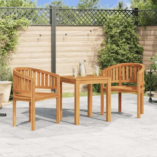 Domusverde 2X Teak Massiv Bananenstuhl Bananensessel Gartenstuhl Sessel Gartenmöbel Stuhl Gartensessel Holzstuhl Stühle Terrassenstuhl