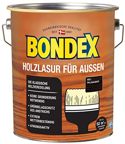 Bondex Holzlasur für Aussen rio palisander 4L Holzschutzlasur Holz Lasur