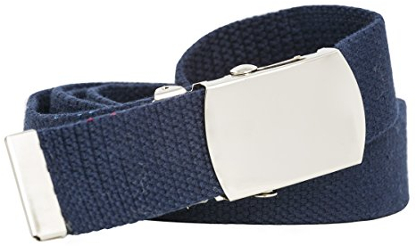 shenky Stoffgürtel | 3cm Breite | Stoff Gürtel mit Gürtelschnalle | Herrengürtel | Canvas | Damen | Schnalle | Damengürtel | kombinierbar | Textilgürtel schmal | 140cm | Navy Dunkelblau