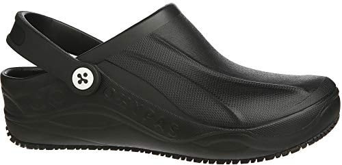 Oxypas Professionelle Clogs für Damen - Leichterer Sicherheitsschuh für Herren, ideal für Krankenhaus, Küche oder Garten, Rutschfest und Antistatisch, Safety Jogger Smooth Schwarz, 44 EU