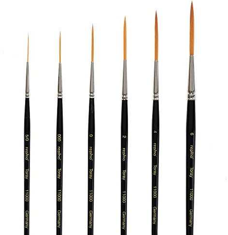 Repino Lot de 6 pinceaux – tailles : 5/0, 000, 0, 2, 4, 6