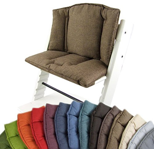 Bambiniwelt Sitzkissen Auflage Sitzkissenset für Stokke Tripp Trapp Hochstuhl *5 FARBEN MELIERT* Ersatzkissen Kissen 2 teilig (Braun) XX