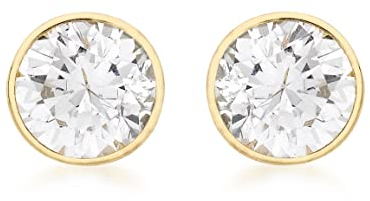 CARISSIMA Damen Ohrstecker 18k (750) Gelbgold 7mm Rund Zirkonia