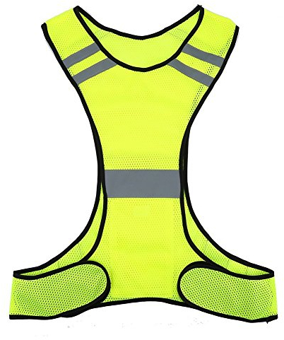 Reflektierende Weste, Hohe Sichtbarkeit (200m) Warnweste mit Taschen für Motorrad Laufen Radfahren Wandern Joggen Läufer und Arbeiter in der Nacht