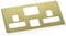 MK Dimensions 2 Gang 13A USB DP Dual Earth Switch Socket Satin Brass Finish Frontplate with a White Trim