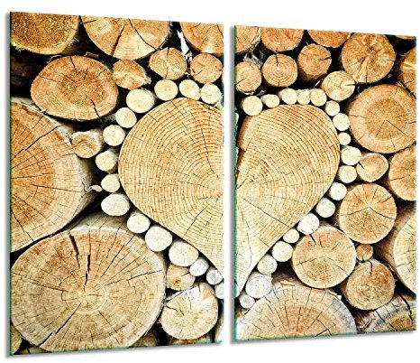 Herdabdeckplatten Ceranfeldabdeckung Spritzschutz Glas 2x30x52 Herz