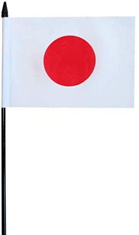 Bandera pequeña de Japón que agita a mano, 15 x 10 cm. FlagSuperstore©