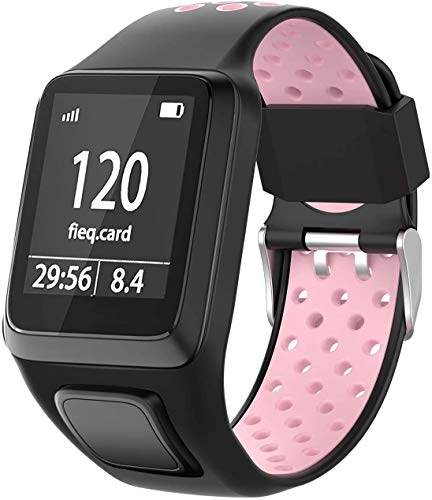 Shieranlee Uhrenarmband kompatibel for Tomtom Watch, Uhrenarmband Silikon Uhrenbänder für Tomtom Runner 2/ Runner 3/ Spark/Golfer 2 Sports GPS Running Smartwatch