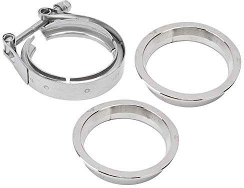 Dingln V-Band-Klemme, 3 Inch 76MM V-Band Auspuff Turbo Wastegate Flansch Kit für Turbo Auspuff Fallrohre in Silber