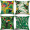 Fullfun Tropische Palmen-Kissenbezüge, Flamingo-Leinen-Kissenbezüge, Blattkissen, quadratisch, Dschungel, für Sofa, Couch, Schlafzimmer und Outdoor-Kissen, 45 x 45 cm, 45 x 45 cm