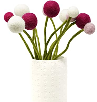 Gry & SIF dekorative Blumen-Arrangements, handgefertigte Filz-Blumen, künstlicher Blumenstrauß, Fairtrade | 1x Filz-Blumenstrauß Jonna, 13-teilig