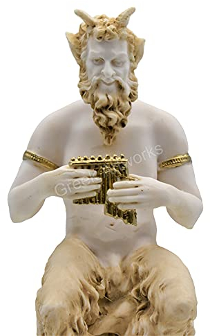 PAN Satyr Greek Nude God of Nature Faunus Figurine Statue Sculpture 9.25 inches