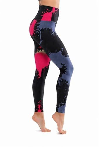 Luxleg High Waist Womens Leggings - Active Workout Leggings - Tummy Control Soft Ankle Length Leggings for Women(L-XL, Splash)