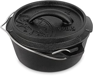 Petromax Dutch oven ft0.5-t, flat base without feet, cast iron fire pot, black
