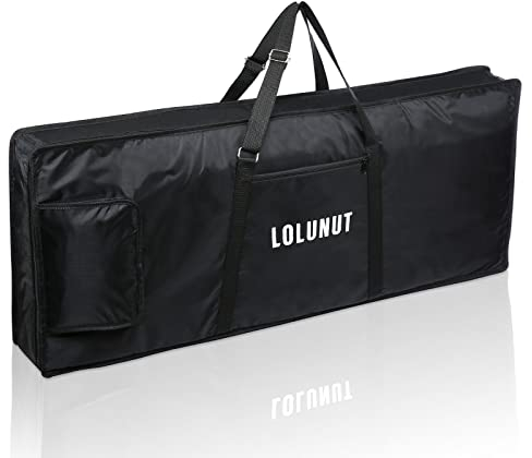 LOLUNUT Keyboard-Tasche mit 61 Tasten, verdickt, wasserdicht, für elektronische Klaviere, Schwarz