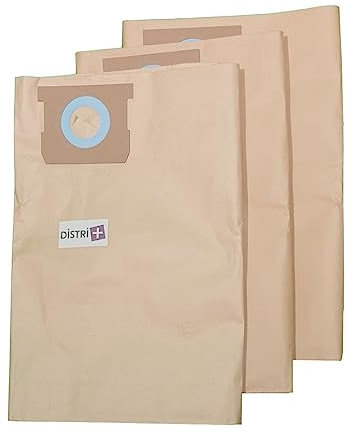 Distri+ - Sac aspirateur compatible AQUAVAC EWT GOBLIN : CGNT45120303, INDUSTRIAL 30, INDUSTRIAL 35 INOX, PARKSIDE PNTS ... - La pochette de 3 sacs papier
