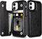 Coolden Coque pour iPhone 12/12 Pro Pochette de Portefeuille Coque de Protection Antichoc avec Flip Fermeture Magnétique Support Slot de Carte Étui Housse Premium en Cuir PU pour iPhone 12 Pro-Noir