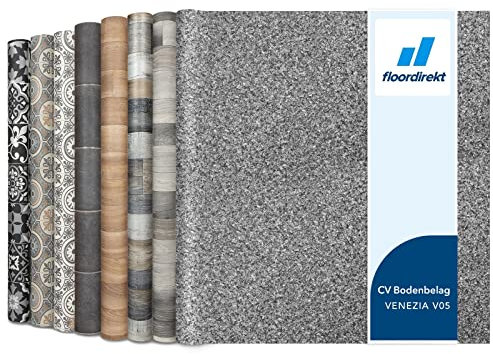 CV Cushion Vinyl Flooring Spark, PVC Floor Roll, Granite and Marble Effect Stone Flooring Roll, Durable Non-Slip & Easy to Clean Vinyl Kitchen Bathroom Floor (200 x 2500 cm, Venezia V05)