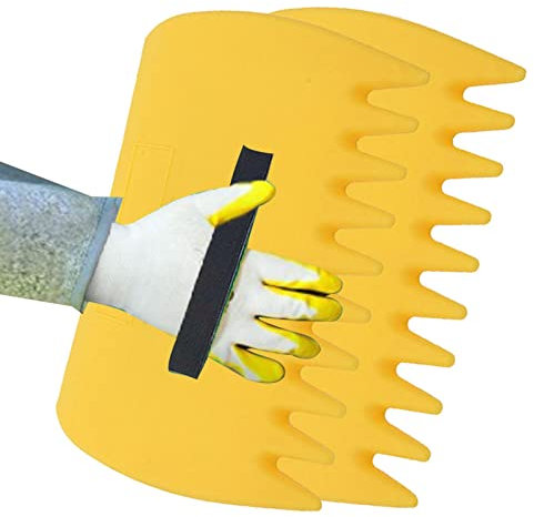 WOTEG Garten | Ergonomischer Greifer Handkralle zum Schaufeln von Blättern, Sammler Schaufel zum Aufnehmen von Laub, Grasschnitt und Rasenschmutz