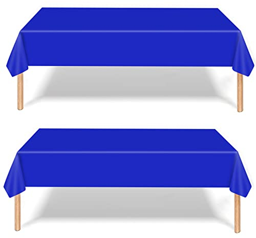2Pcs 137*274cm Navy Blue Party Tablecloth Decorations for Boys Birthday, Disposable Table Cloth Table Covers Dining Tablecover for Indoor or Outdoor Kid Boy Girl Birthday Picnic Party Favor