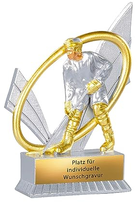 eberin · XS Eishockey Pokal personalisierbar · Eishockey Trophäe · Eishockeyl Mannschafts Preis · Eishockeyverein · Feldspieler Pokal mit Gravur · 12 cm