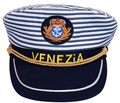 Holibanna Hauben Für Kinder 1stk Matrosenkapitän Kostümhut Schiffshut Für Erwachsene Kapitänsmütze Marineblaue Mütze Mit Streifen Mütze Eltern-kind Unisex Venedig Hut Für Kinder