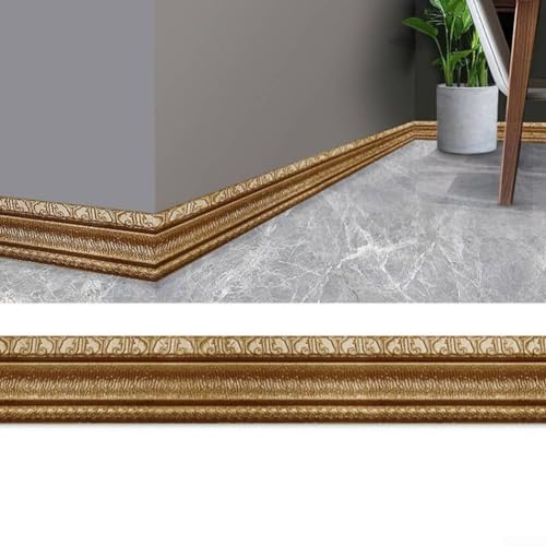 Zoegneer Wandverkleidung, Sockelleiste, Dekoration, Aufkleber, wasserdicht, Spiegelbordüre, Wanddekoration für Zuhause (dunkelbraun)