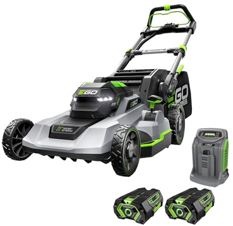 EGO Power+ Electric Lawn Mower, Self-Propelled Cordless with Touch Drive, Includes (2) 56V 4.0Ah Batteries and Rapid Charger – LM2122SP-2