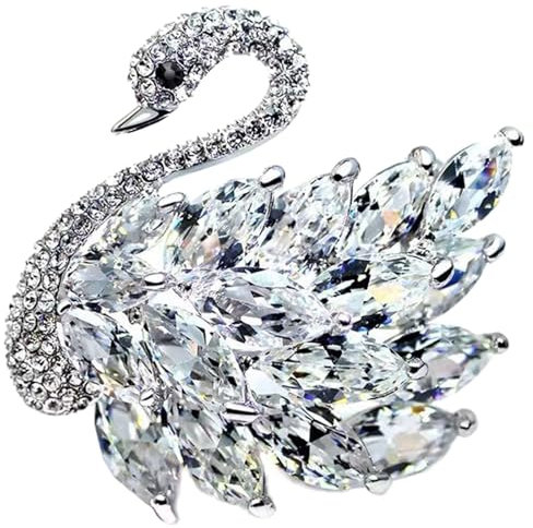 blispring Exquisite Schwan-Brosche, modische Schwan-Anstecknadel, langlebige Schwan-Anstecknadel, Kleidung, Schmuck, Geschenk für Modemenschen
