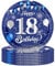 16 Navy Blue 18th Birthday Plates - 7 Paper Tableware for Party Decorations