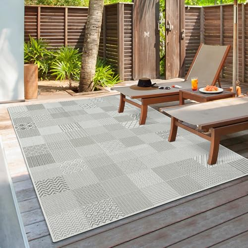 the carpet Lagos tappeto da esterno resistente, moderno, resistente alle intemperie e ai raggi UV, adatto per il balcone, la terrazza e il giardino d'inverno, Multi 1, 60 x 110 cm