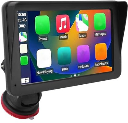 CarPlay Screen Car Stereo 7 Inch, Portable IOS Car Play & Android Auto Touchscreen with Bluetooth, 1024x600, Backup Camera, Navigation Mirror Link/Voice Control/FM/USB/AUX