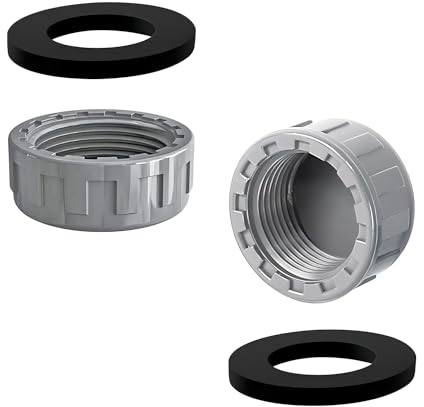 Ctyjia 2 Pezzi Raccordo per Tappo in PVC, Tappo Filettato in PVC, 20mm Tappo di Chiusura, Tappo per Tubo di Scarico per Lavello, con Rondelle