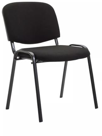 In And OutdoorMatch Besucherstuhl Stoff Darby - Schwarz - Stuhl mit Rückenlehne - Konferenzstuhl - Sitzhöhe 44cm