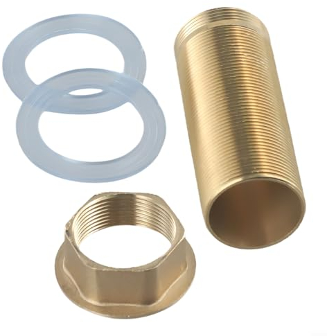 Kit di riparazione per rubinetto miscelatore per lavabo, kit di montaggio filettato in ottone con dado per tubo in ottone, con lunghezza e diametro regolabili, facile installazione (M32-150 mm)